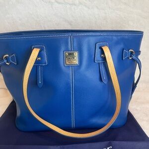 Dooney & Bourke Blue Leather Tote Bag